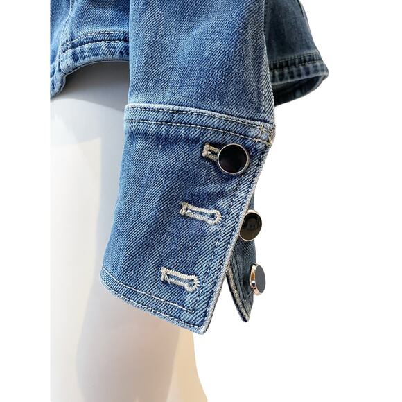 White House Black Market Fit and Flare Denim Shacket Jacket Large - Picture 4 of 12